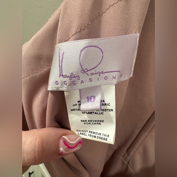 Hayley Paige Occasions Liquid Metallic Bridesmaid Dress - Picture 9 of 13